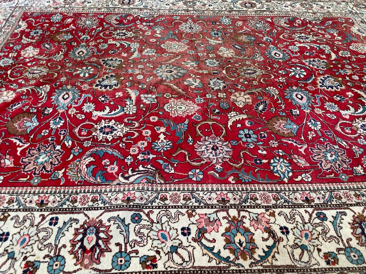 Schöner großer Vintage-Tabriz-Teppich (20. Jahrhundert) im Angebot