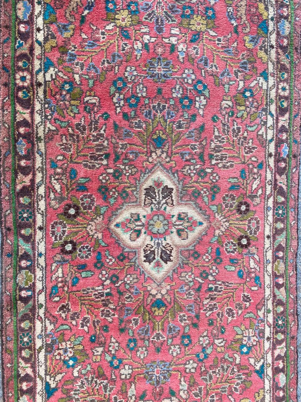 Hand-Knotted Nice Vintage Mahal Runner For Sale