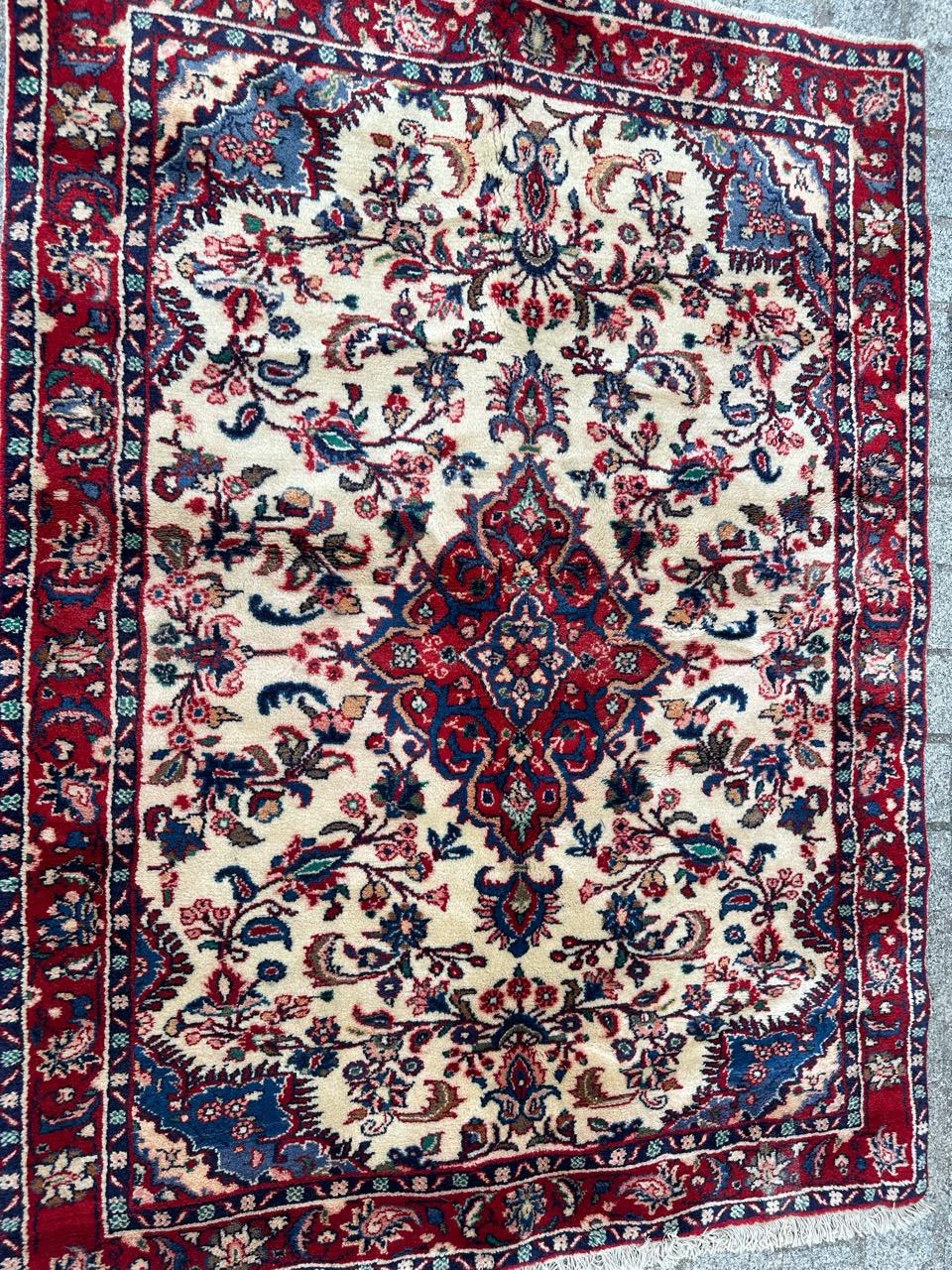Bobyrug’s Nice vintage Najaf Abad rug  For Sale 3