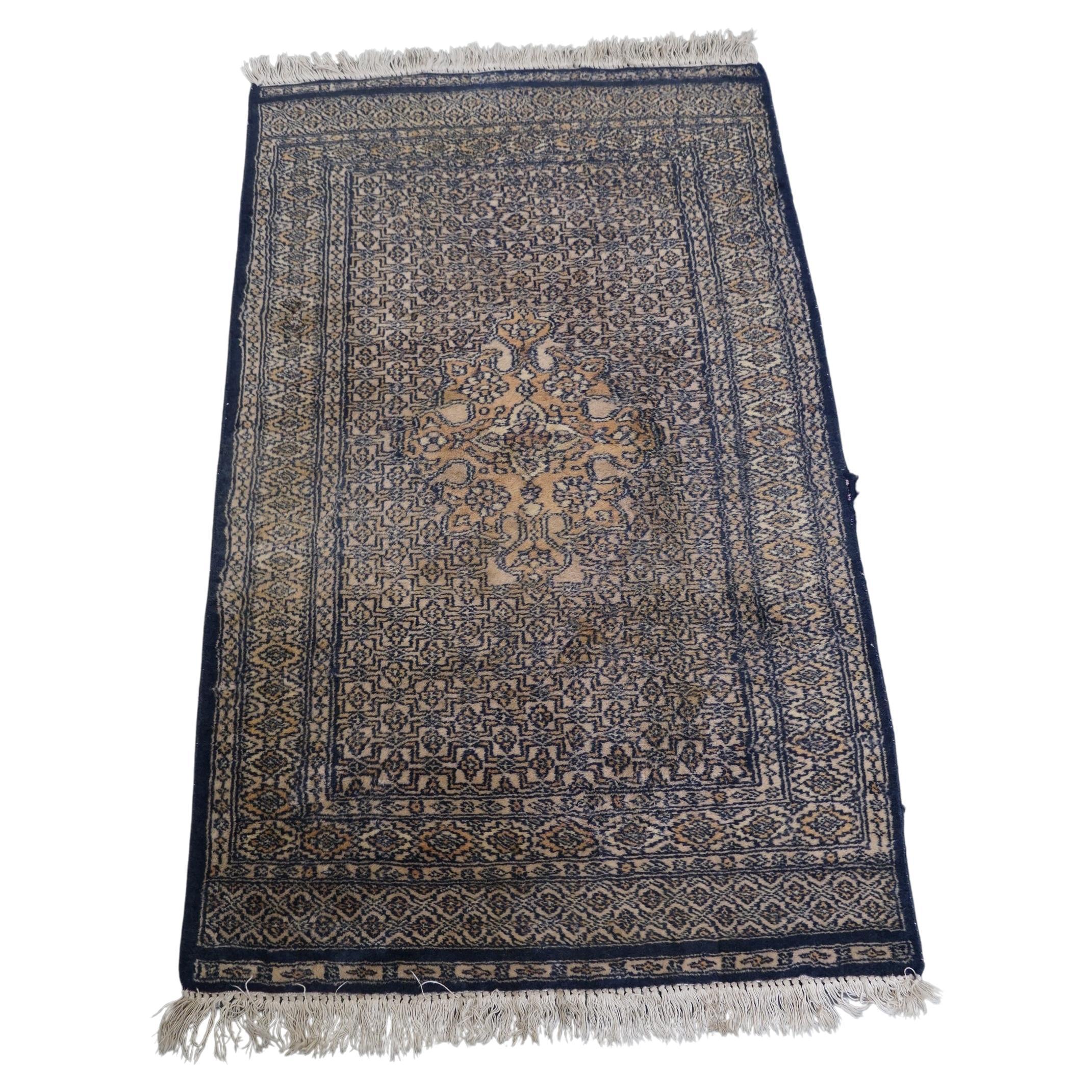 Nice vintage oriental rug in mainly blue tones 130x78cm