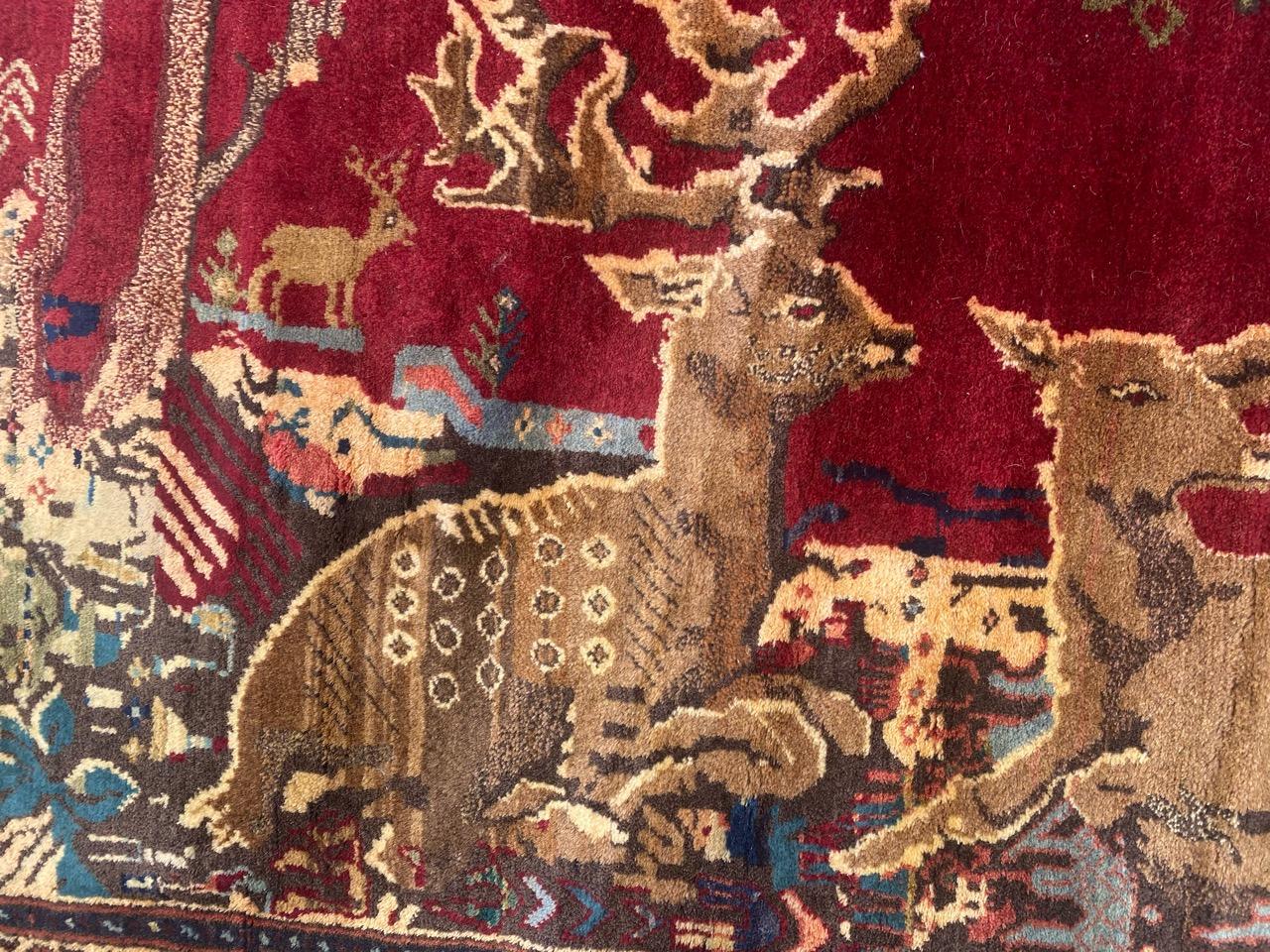 Asian Nice Vintage Pictural Shiraz Rug For Sale