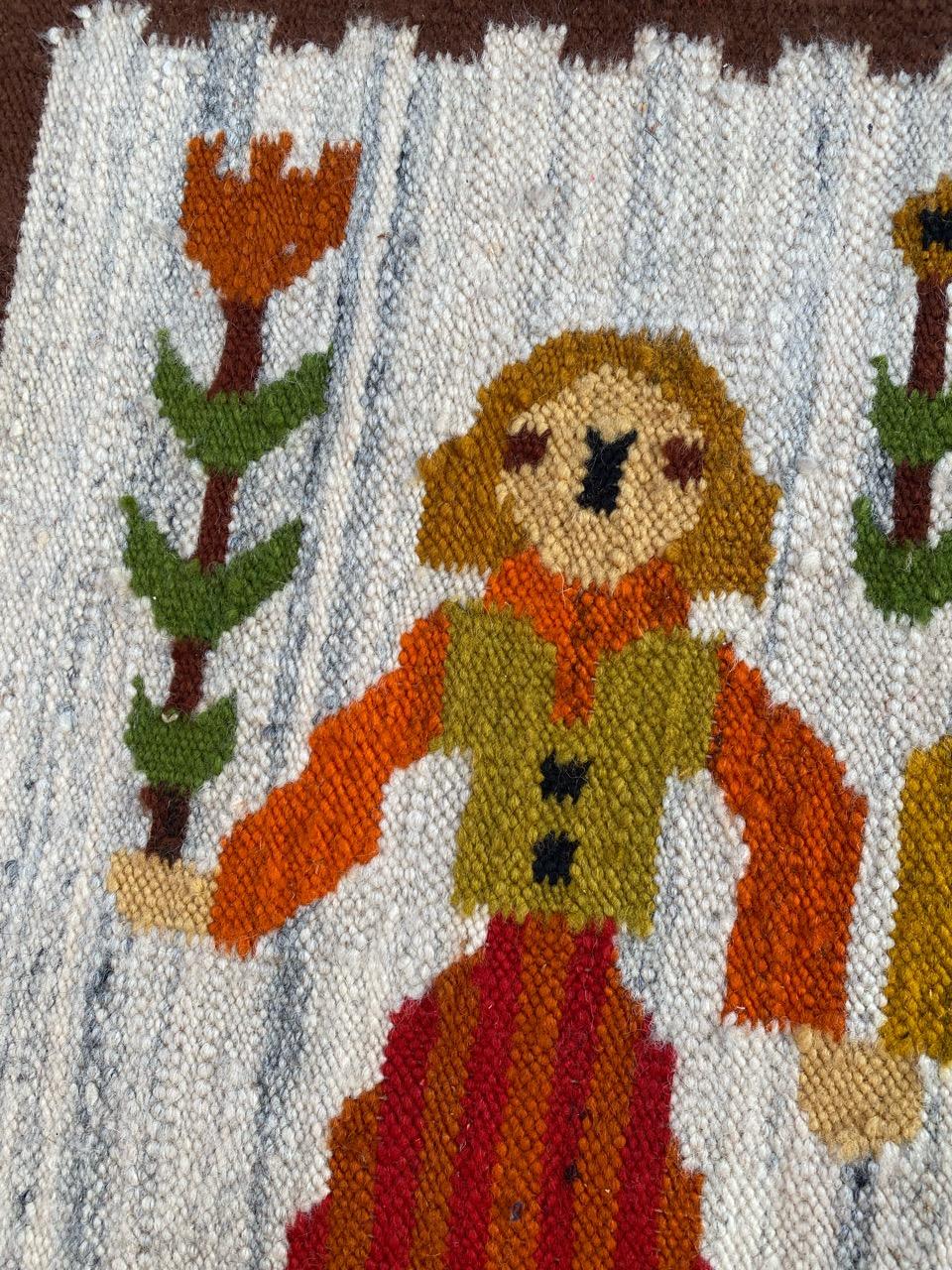 Bobyrug’s Nice Vintage Polish Tapestry Kilim  For Sale 2
