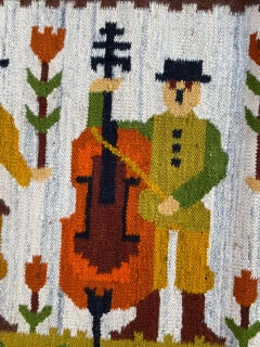 Bobyrug's Nice Vintage Polish Tapestry Kilim