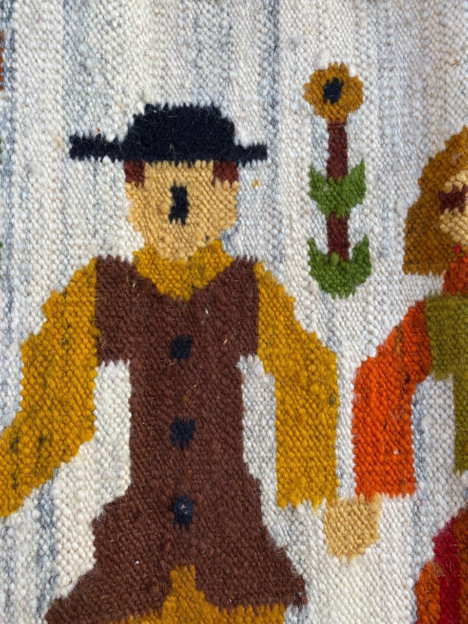 Il bel kilim polacco d'epoca con arazzo di Bobyrug In condizioni buone in vendita a Saint Ouen, FR