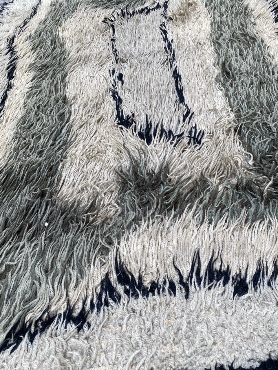 Bonita alfombra vintage escandinava de los años 70 siglo XX en venta
