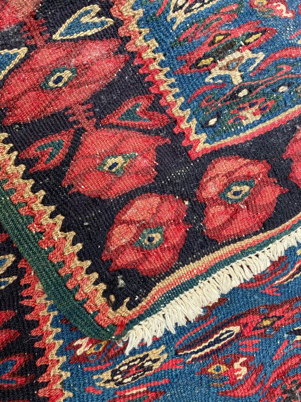 Nice Vintage Senneh Kilim Flat Rug For Sale 6