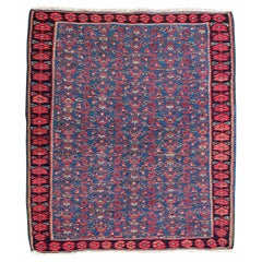 Bonita alfombra plana vintage Senneh Kilim