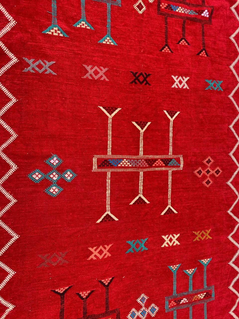 Bobyrug's Nice Vintage Silk and Cotton Moroccan Kilim (Kilim marocain en soie et coton) en vente 6