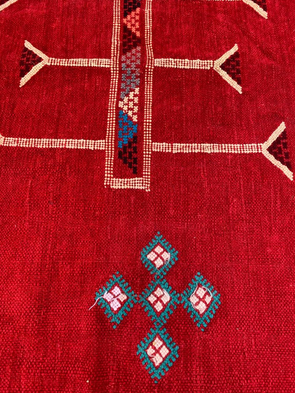 Bobyrug's Nice Vintage Silk and Cotton Moroccan Kilim (Kilim marocain en soie et coton) en vente 7