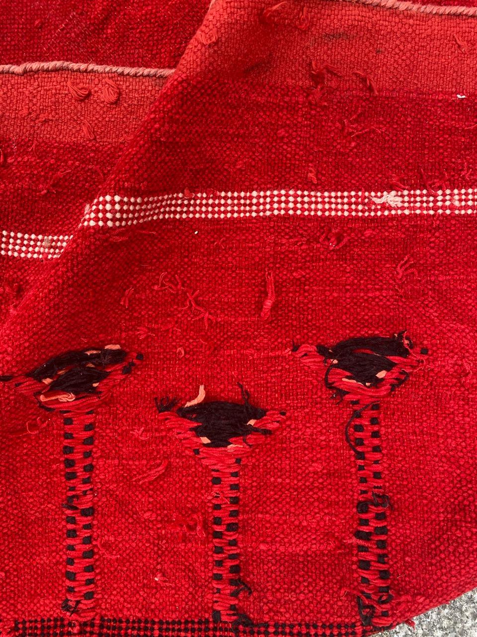 Bobyrug’s Nice Vintage Silk and Cotton Moroccan Kilim For Sale 11