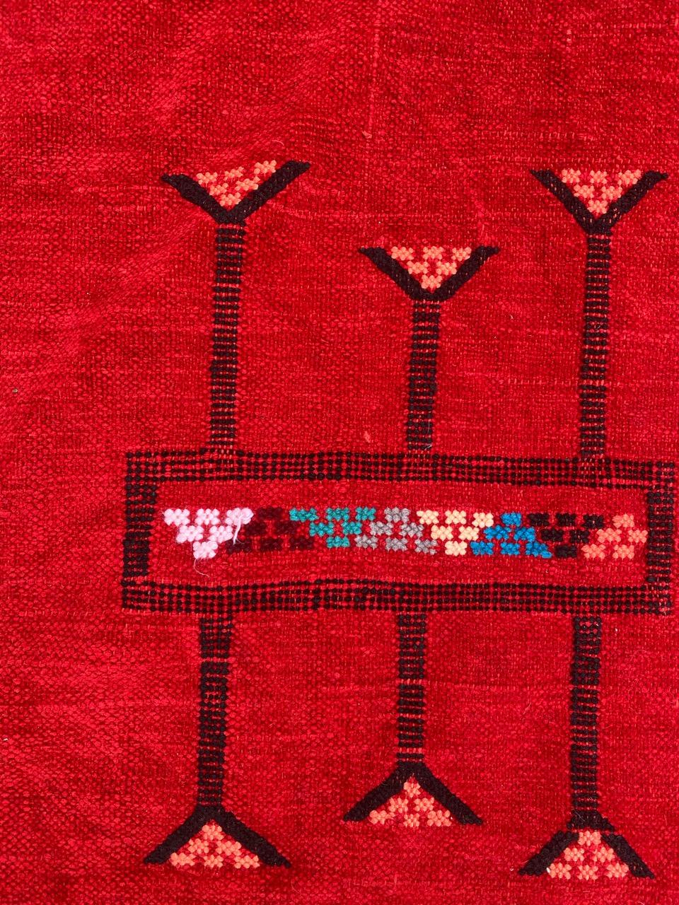 Tribal Bobyrug’s Nice Vintage Silk and Cotton Moroccan Kilim For Sale