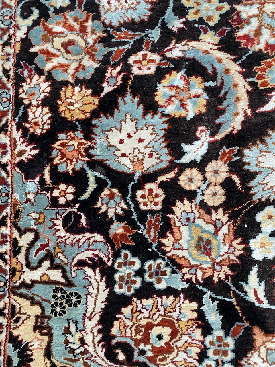 Bobyrug's Nice Vintage Silk Indian Rug (tapis indien en soie) en vente 3