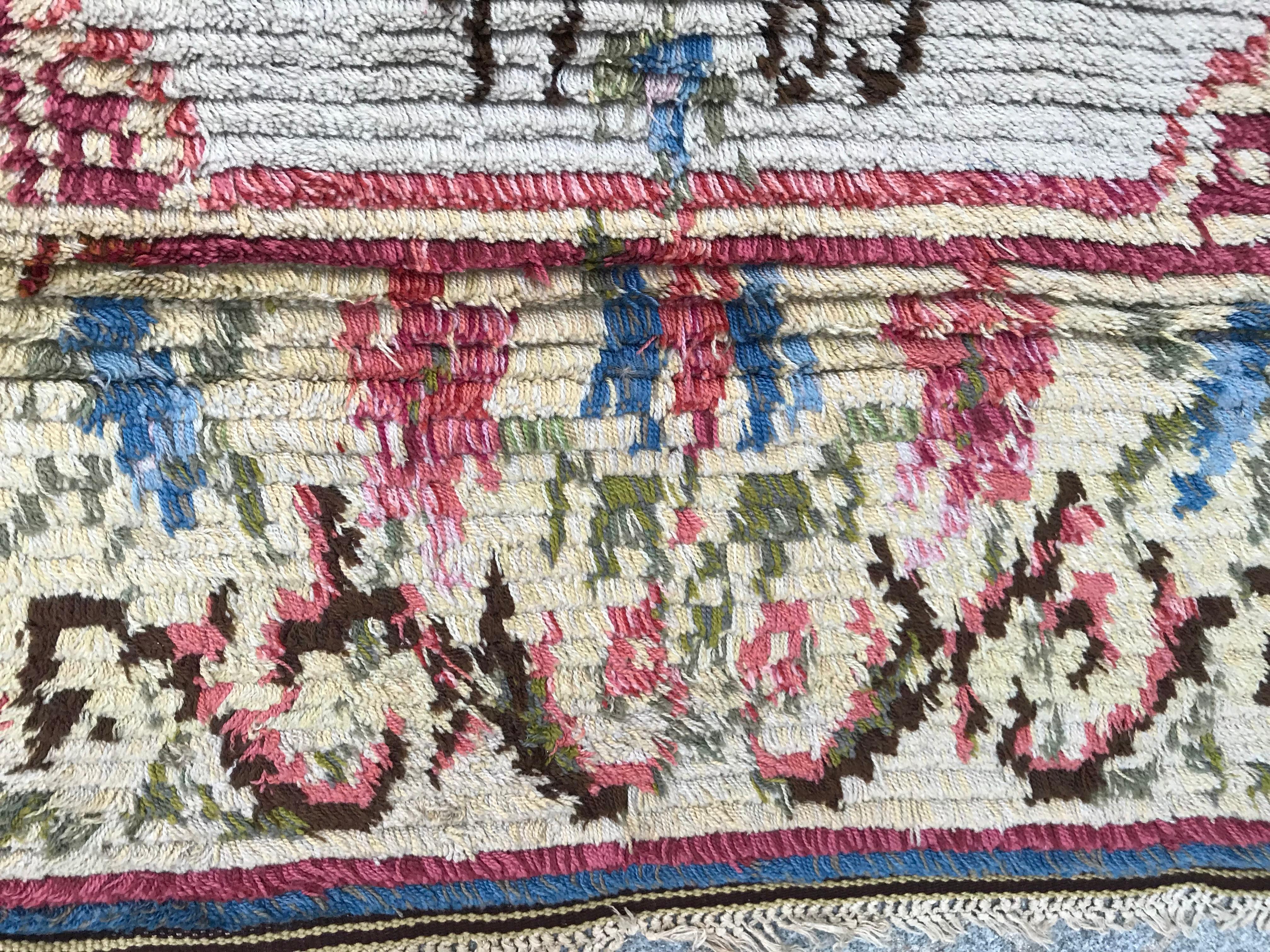 Nice Vintage Swedish Tapestry Design Runner 1