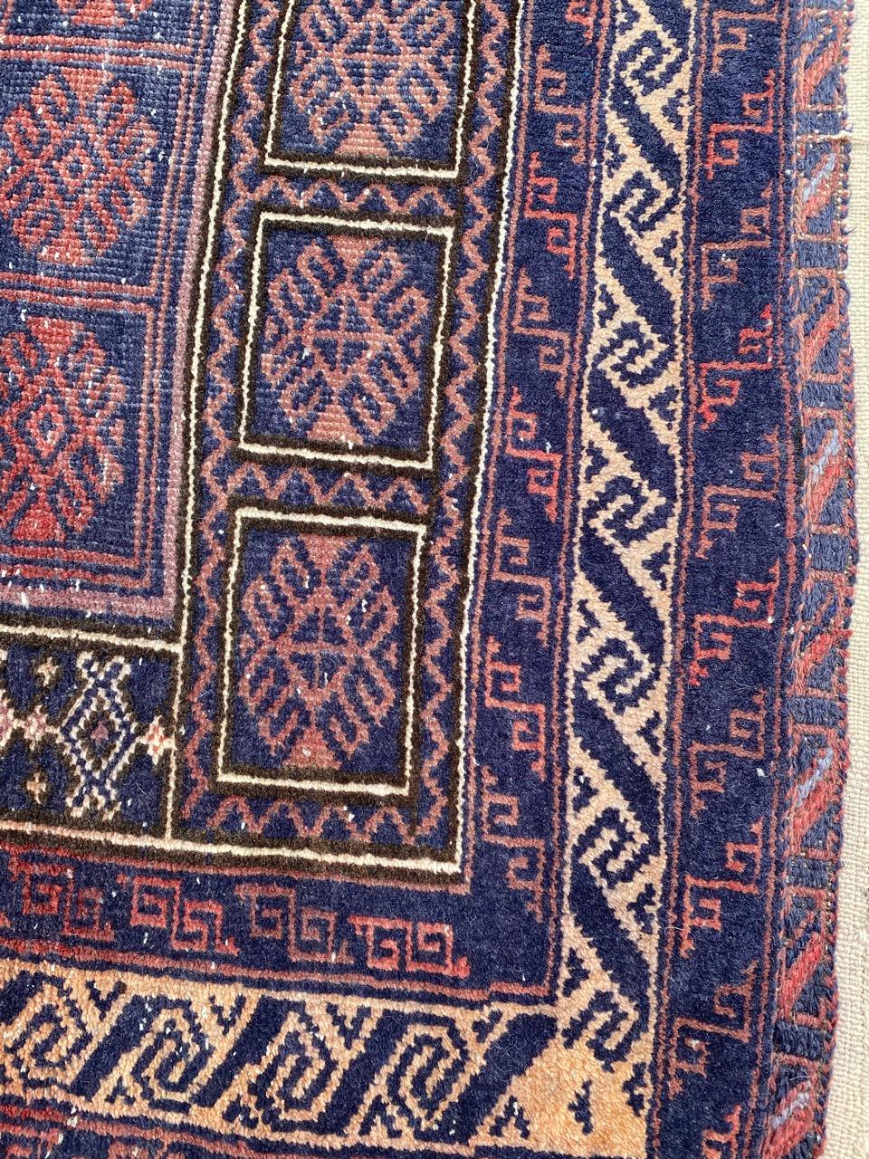 Wool Nice Vintage Tribal Baluch Afghan Rug For Sale