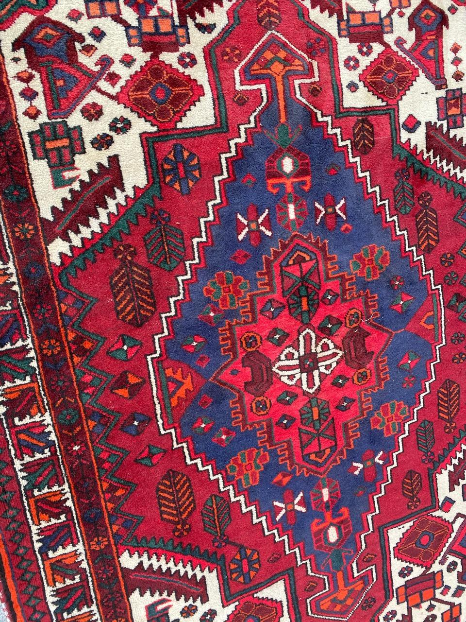 Vintage-Teppich mit Stammesmotiven, Hamadan im Angebot 2