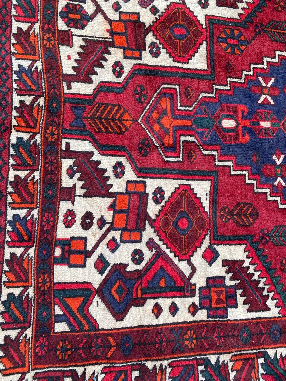 Nice Vintage Tribal Hamadan Rug For Sale 7