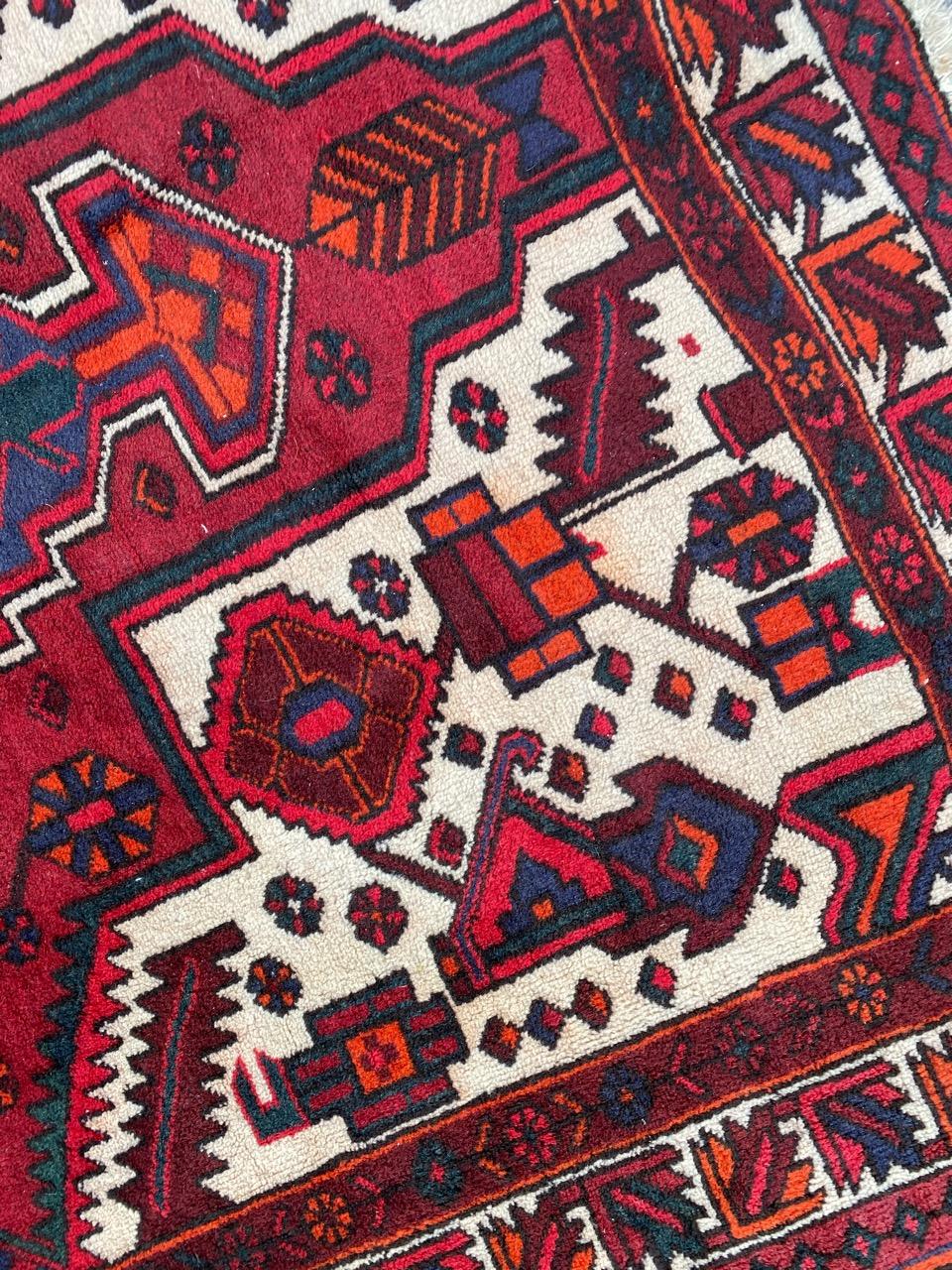 Vintage-Teppich mit Stammesmotiven, Hamadan (Asiatisch) im Angebot