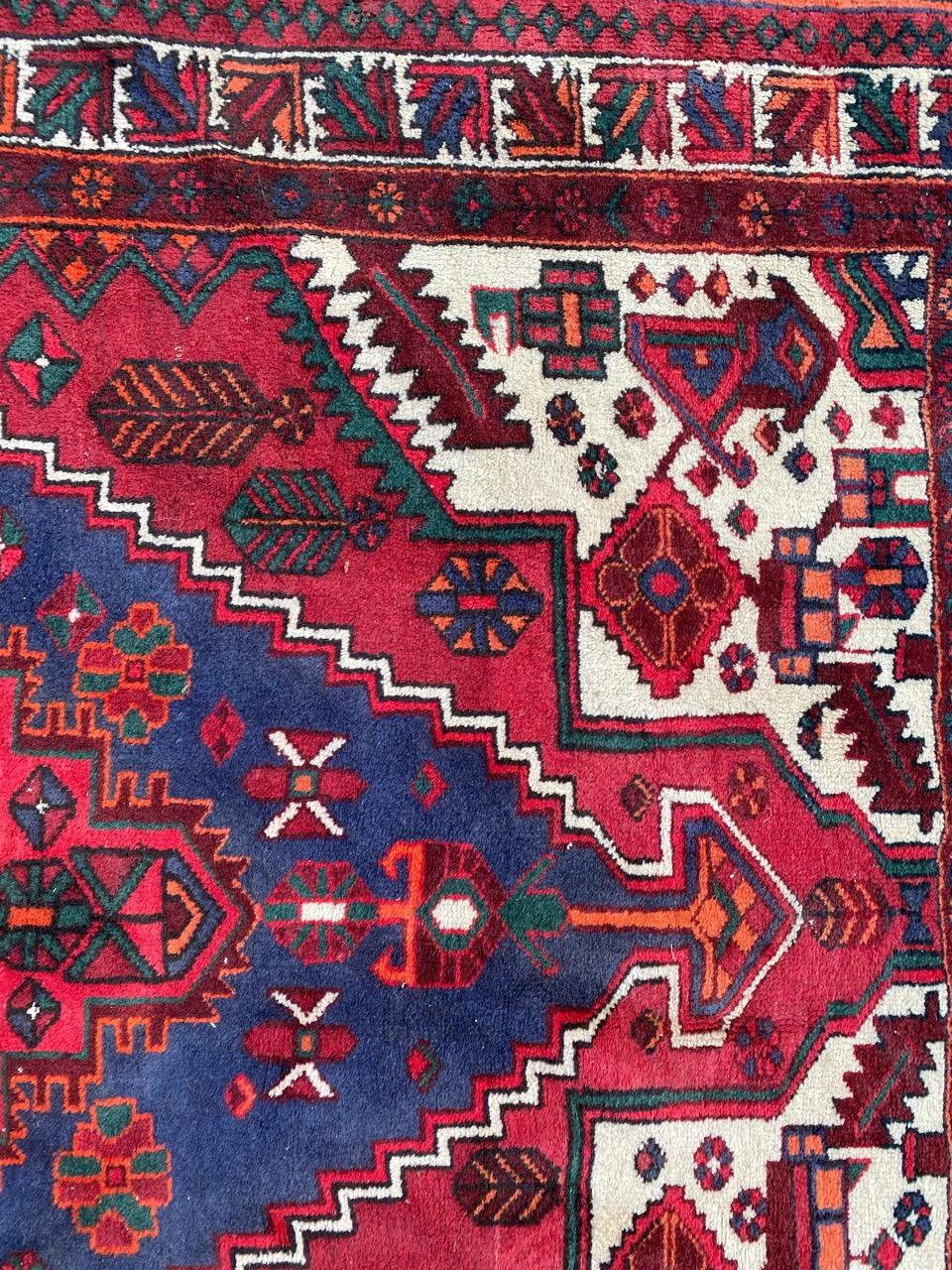 Nice Vintage Tribal Hamadan Rug In Good Condition For Sale In Saint Ouen, FR