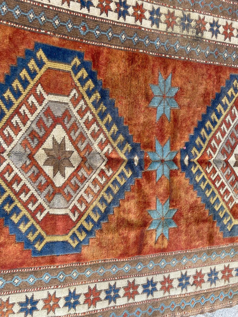 Bobyrug’s Nice Vintage Turkish Kars rug For Sale 7