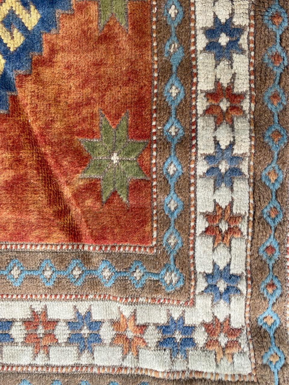 Wool Bobyrug’s Nice Vintage Turkish Kars rug For Sale