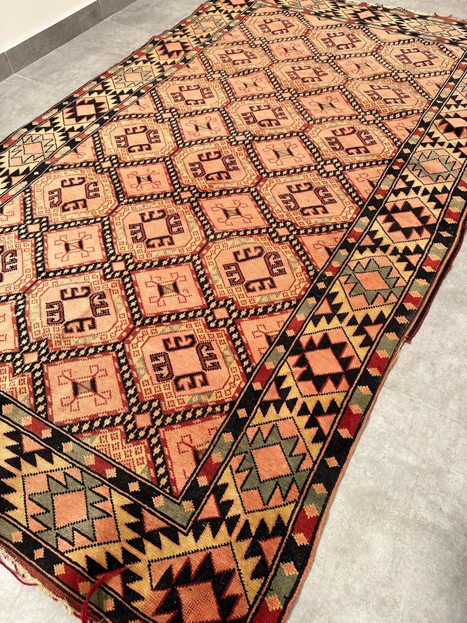 Bobyrug's Nice Vintage Türkischer Teppich (Baumwolle) im Angebot