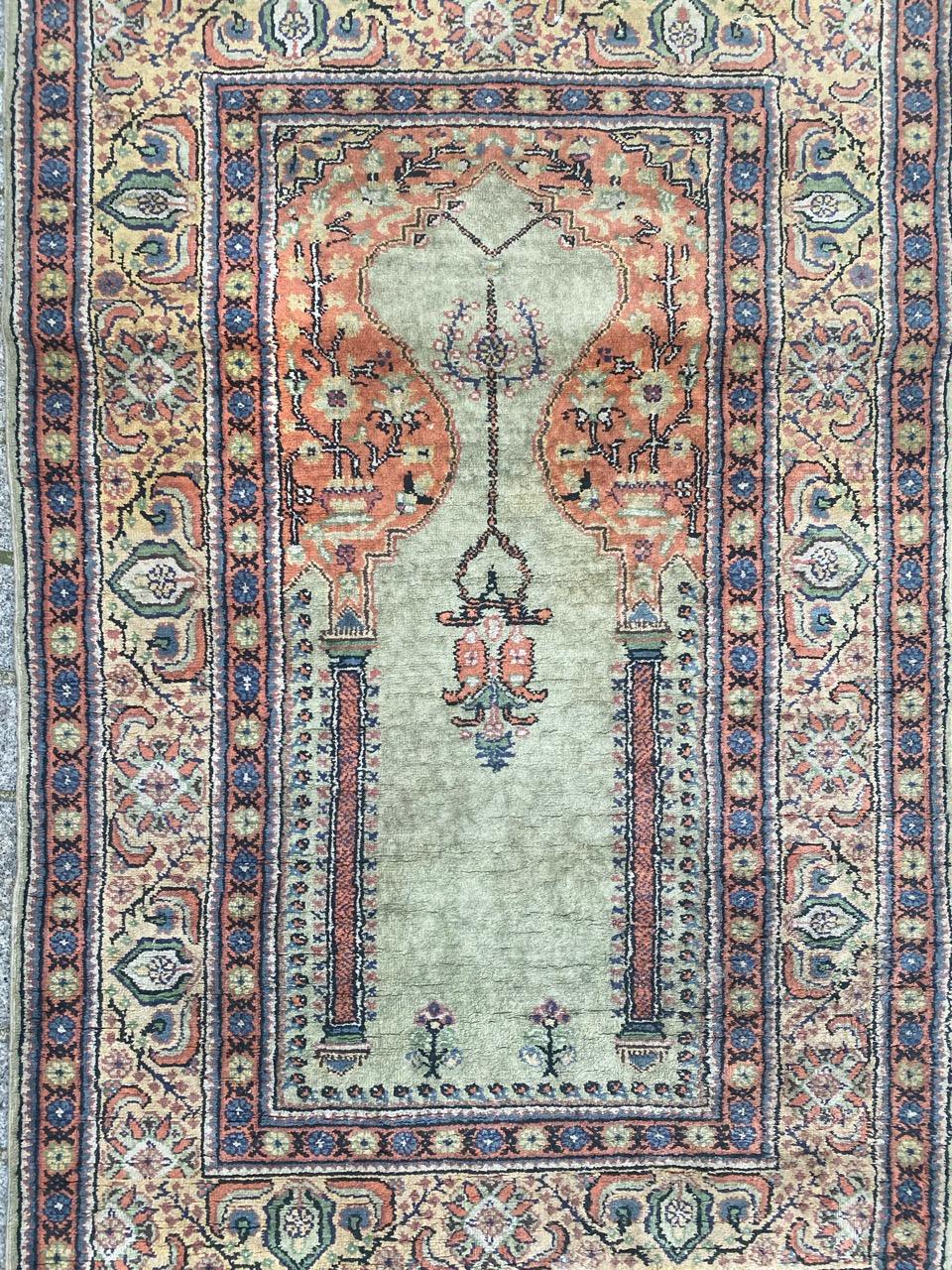 Bobyrug’s Nice Vintage Turkish Silk Kayseri Rug For Sale 4