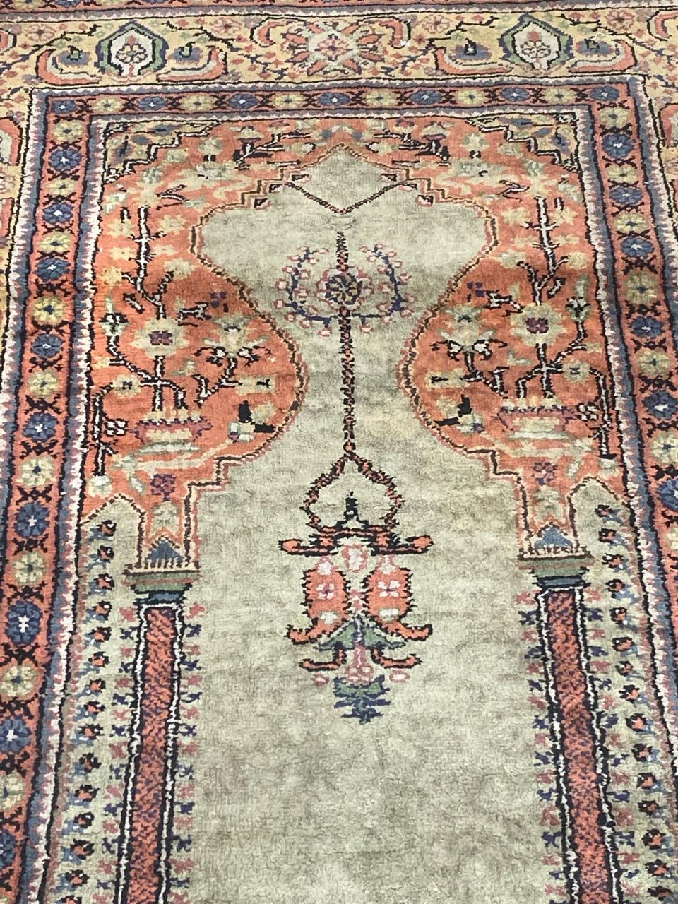 Bobyrug’s Nice Vintage Turkish Silk Kayseri Rug For Sale 5