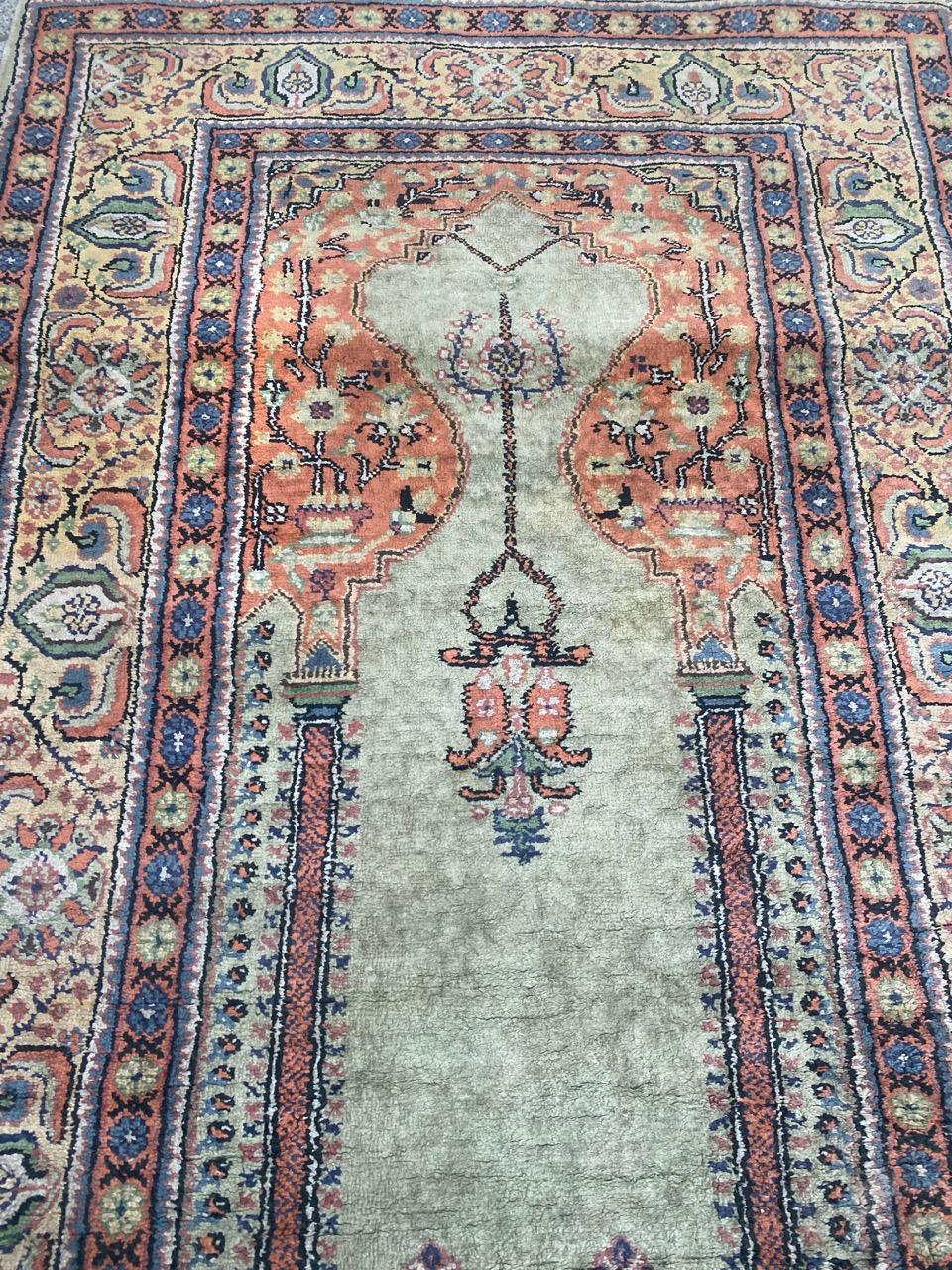 Bobyrug's Nice Vintage Türkische Seide Kayseri Teppich (Tabriz) im Angebot