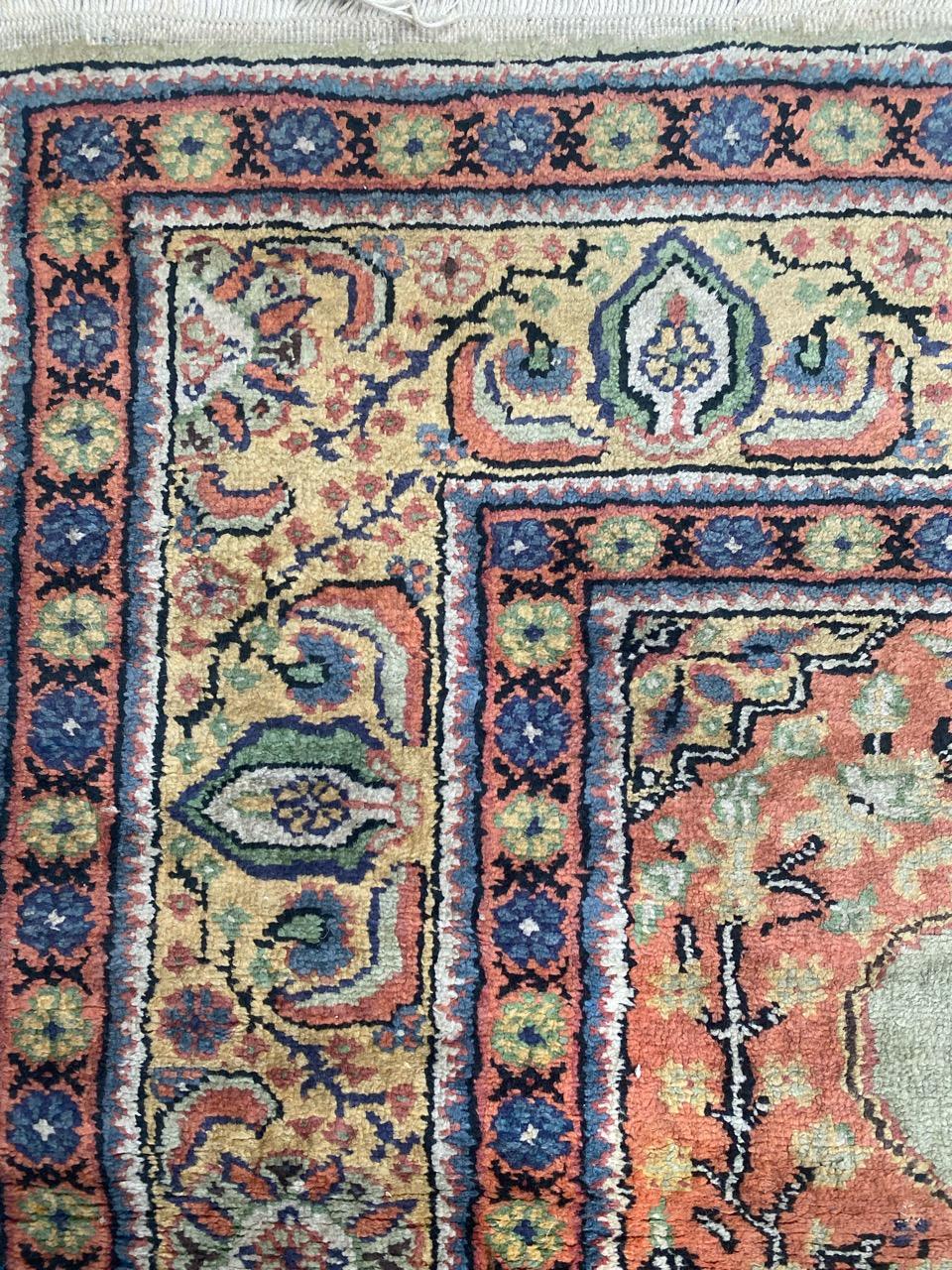 Bobyrug’s Nice Vintage Turkish Silk Kayseri Rug For Sale 2