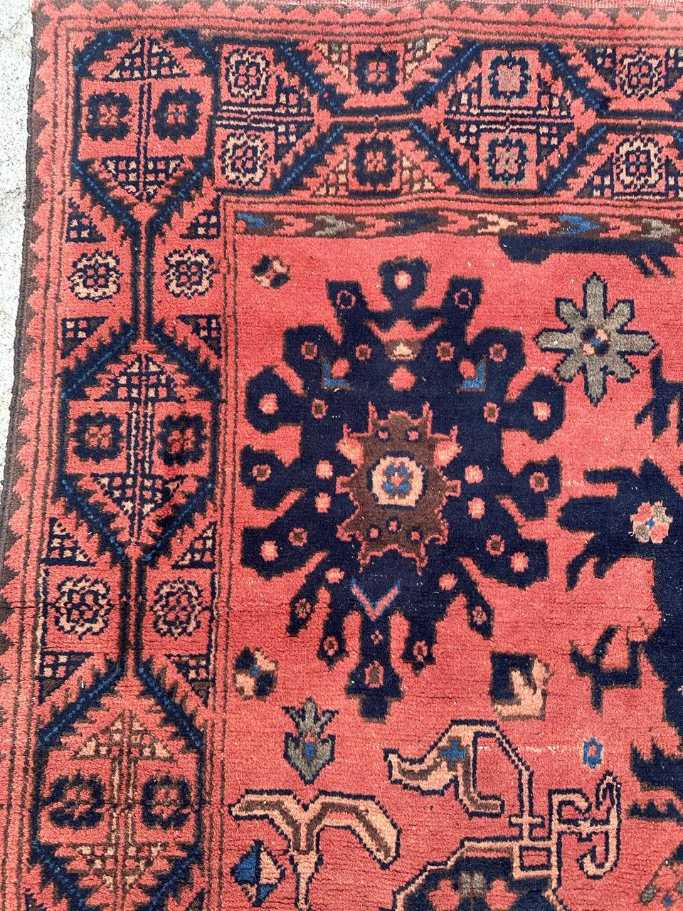 Bobyrug’s Nice vintage Turkmen Afghan rug  For Sale 7