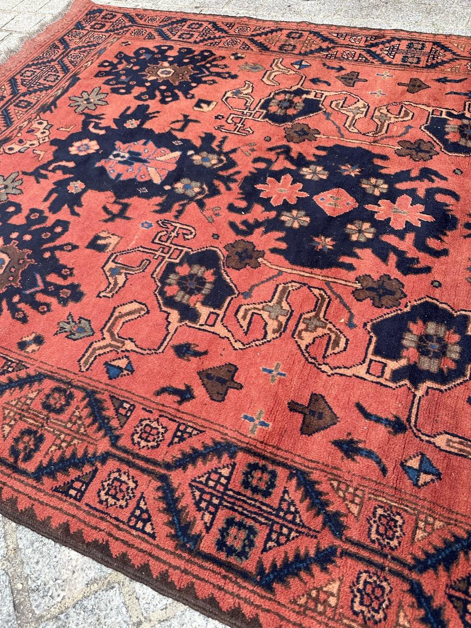 Bobyrug’s Nice vintage Turkmen Afghan rug  For Sale 10
