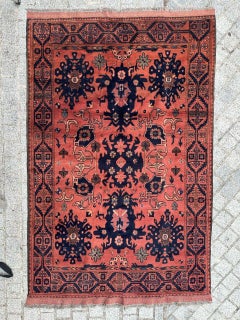 Bobyrug’s Nice vintage Turkmen Afghan rug