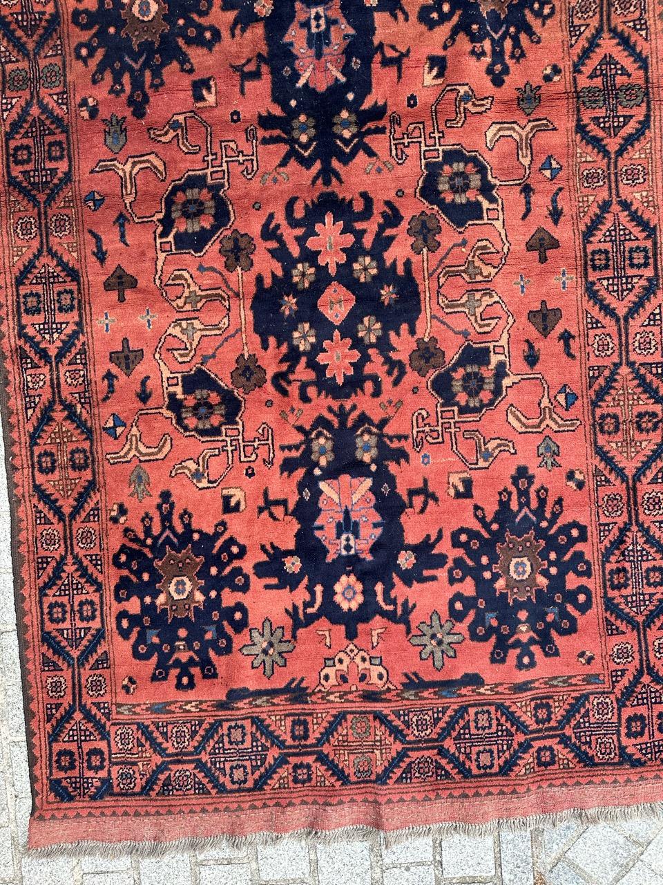 Bobyrug’s Nice vintage Turkmen Afghan rug  In Good Condition For Sale In Saint Ouen, FR