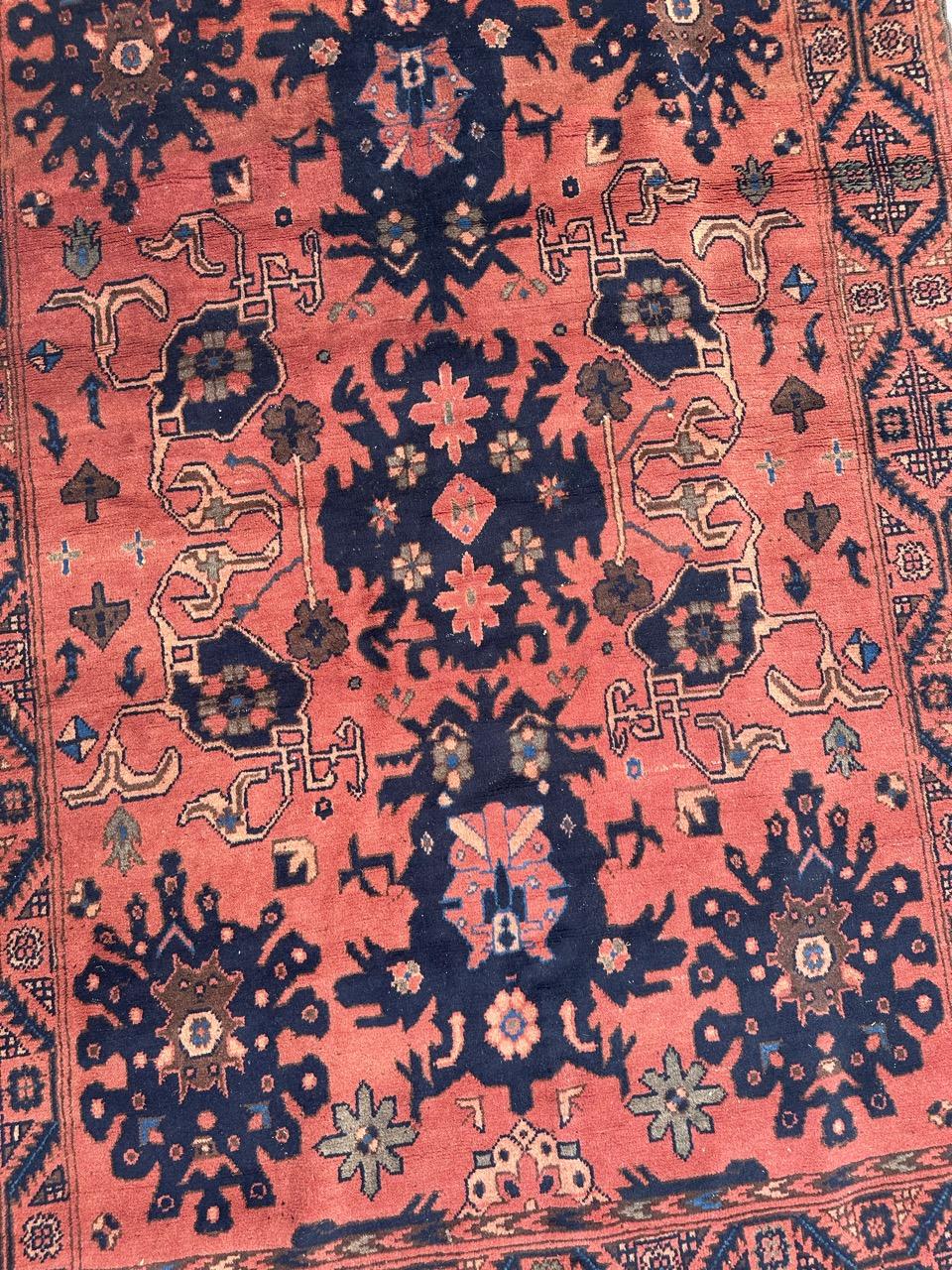 Late 20th Century Bobyrug’s Nice vintage Turkmen Afghan rug  For Sale