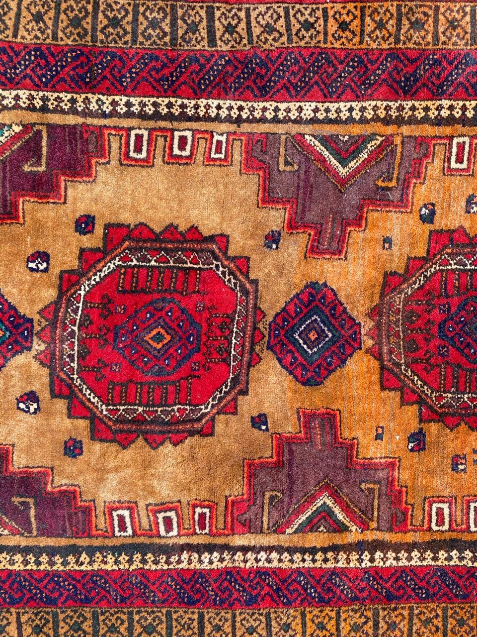 Rustic Nice Vintage Turkmen Baluch Rug For Sale