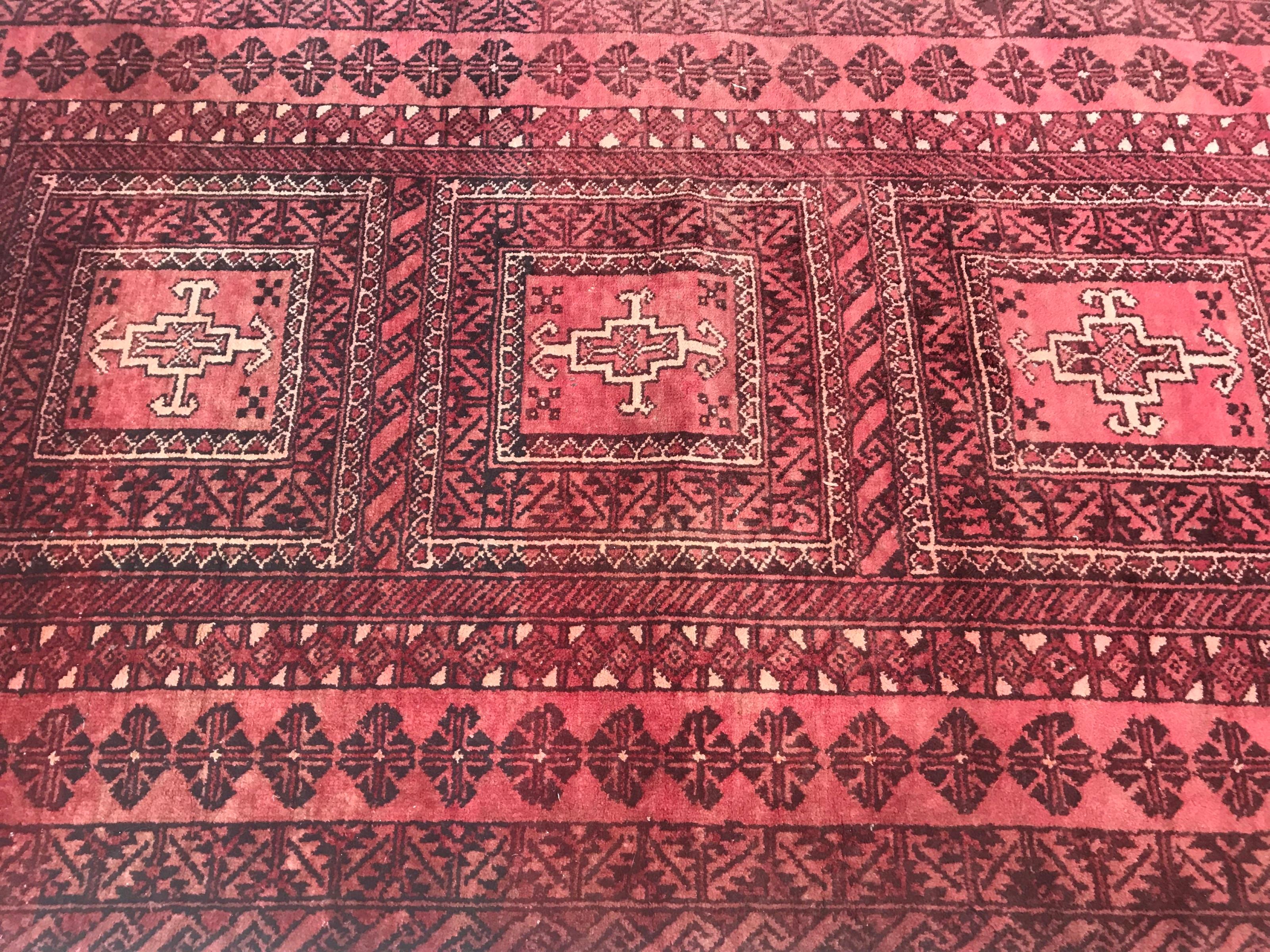 Afghan Nice Vintage Turkmen Baluch Rug For Sale