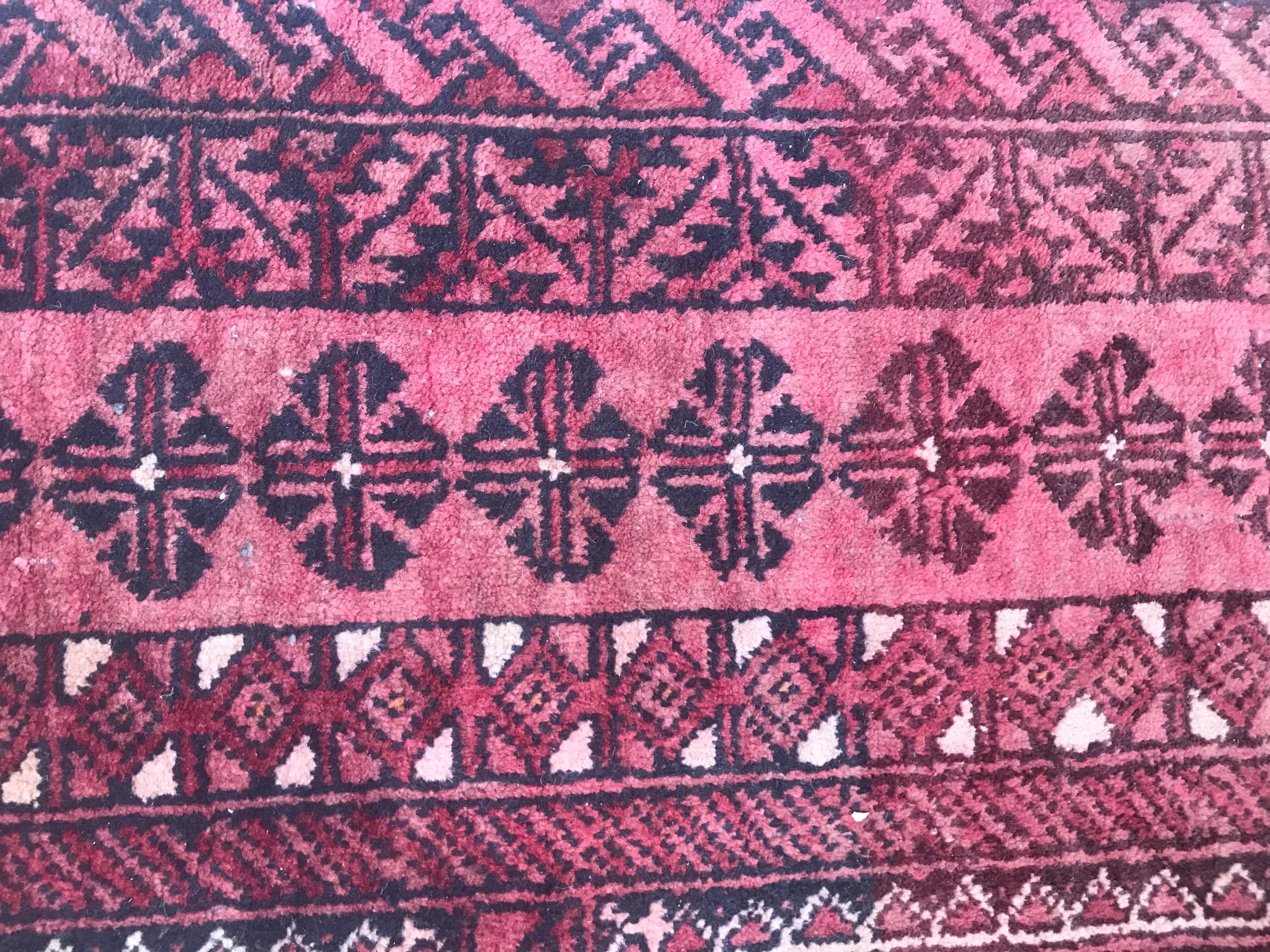 Nice Vintage Turkmen Baluch Rug In Good Condition For Sale In Saint Ouen, FR