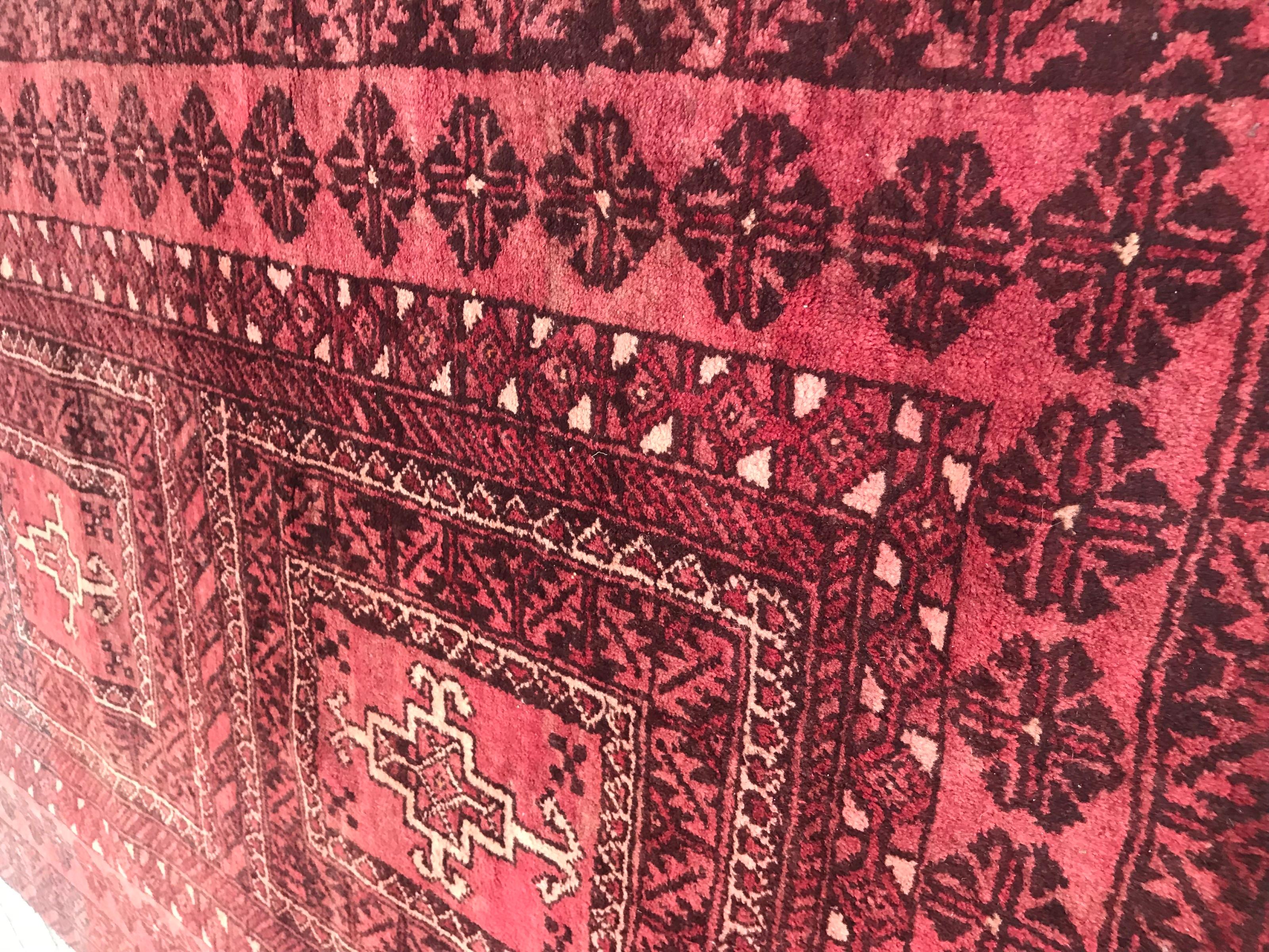 Wool Nice Vintage Turkmen Baluch Rug For Sale