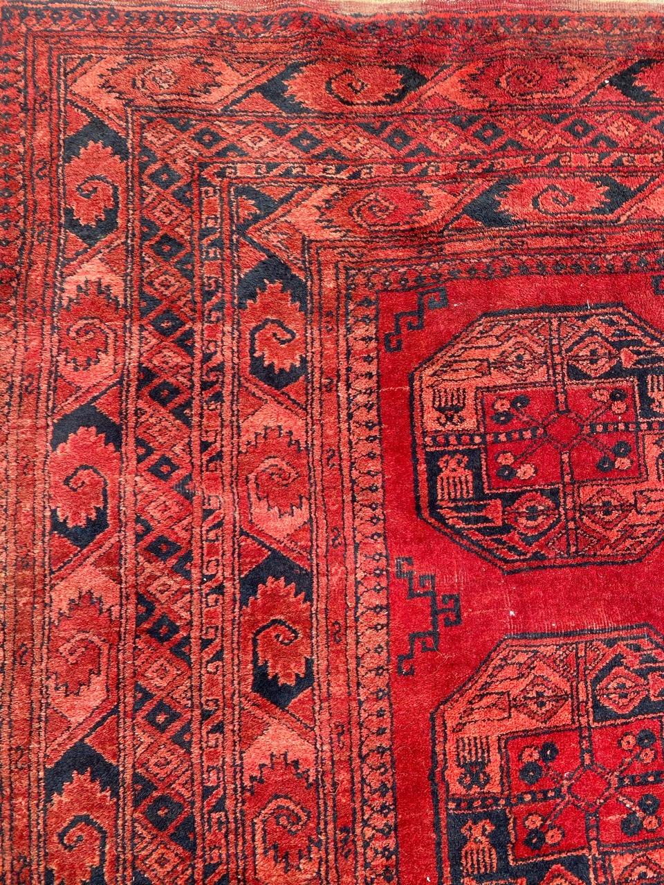 Rustic Nice Vintage Turkmen Ersari Rug