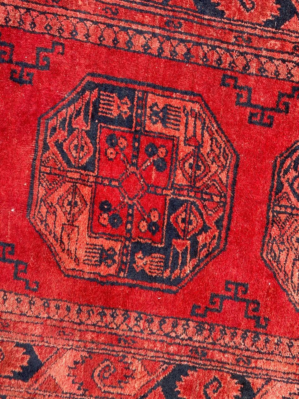 Hand-Knotted Nice Vintage Turkmen Ersari Rug