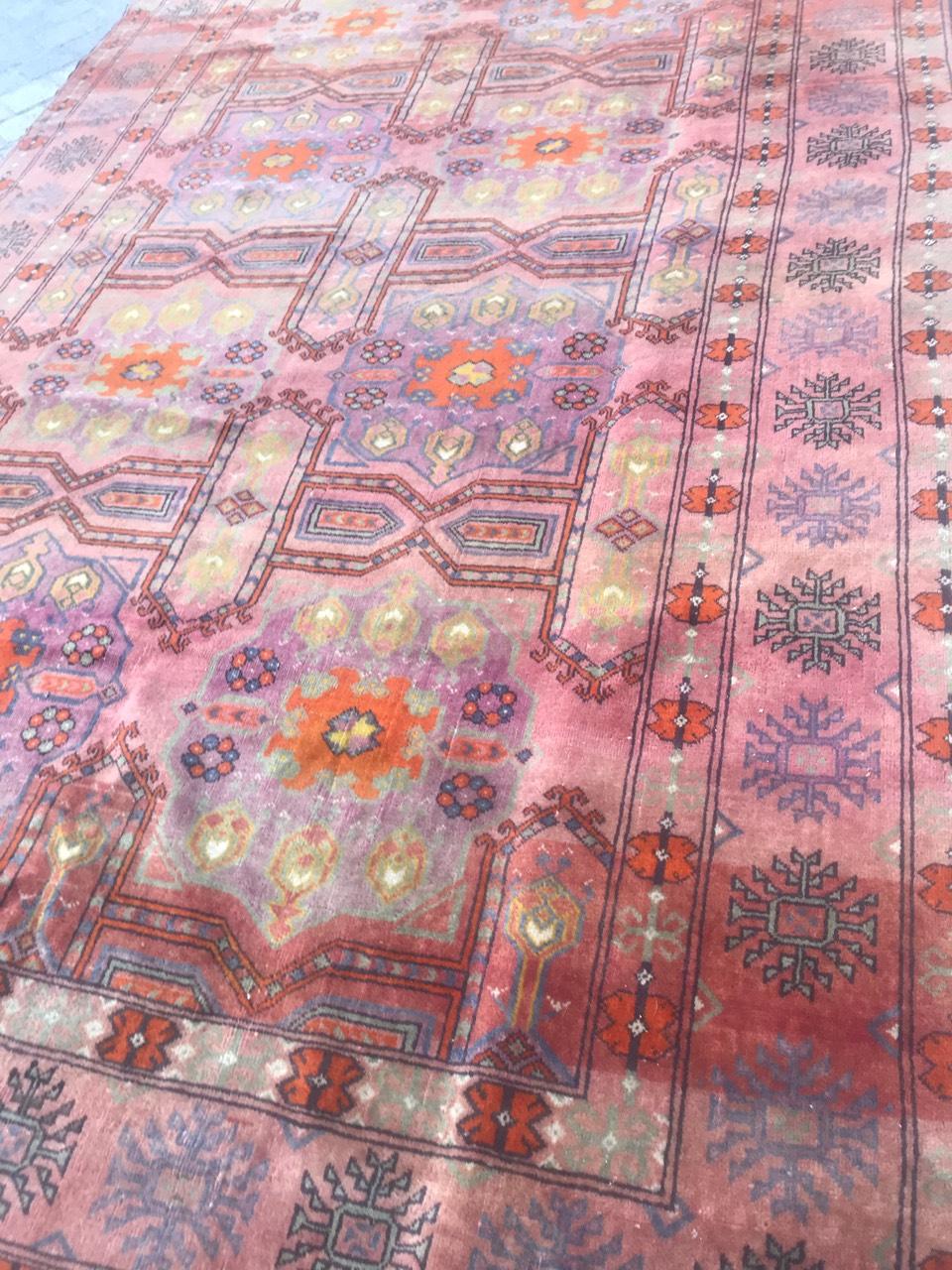 Bobyrug's Nice Vintage Turkmen Teppich im Angebot 5