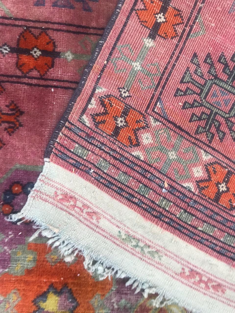 Bobyrug’s Nice Vintage Turkmen Rug For Sale 7