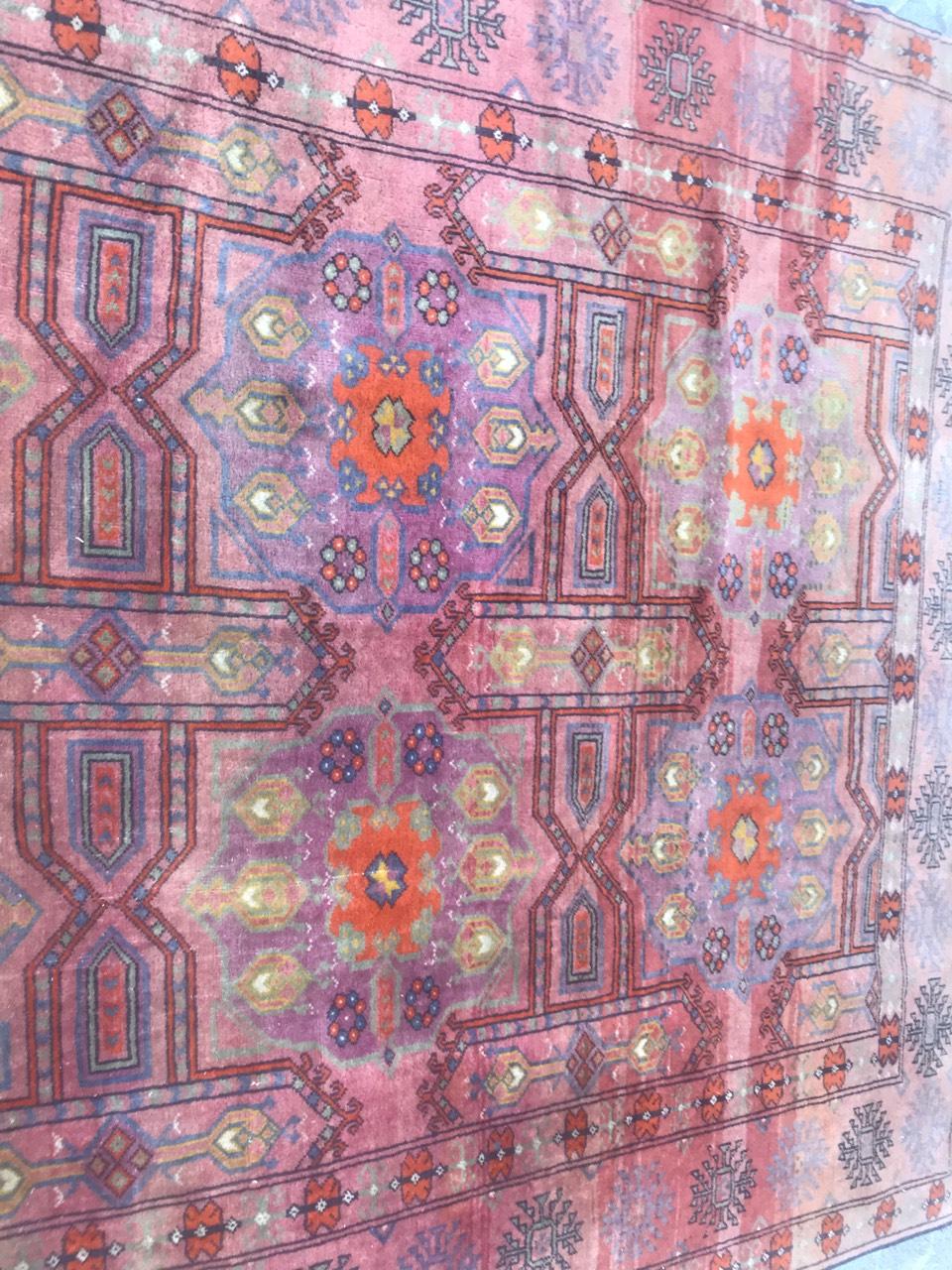 Bobyrug's Nice Vintage Turkmen Teppich (20. Jahrhundert) im Angebot