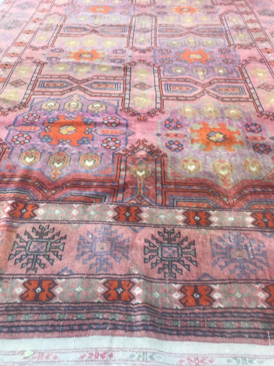 Bobyrug's Nice Vintage Turkmen Teppich im Angebot 1