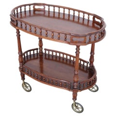 Nice Vintage Walnut Drinks Trolley or Bar Cart, Italy, 1930s