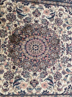 Bobyrug’s Nice Vintage Wool and Silk Pakistani Rug