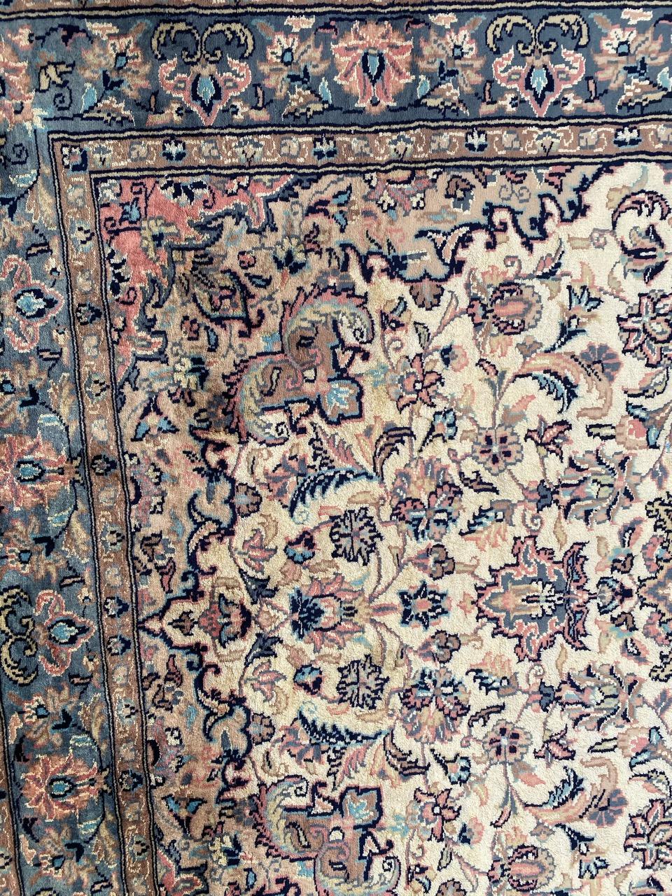 Kashan Nice Vintage Wool and Silk Pakistani Rug