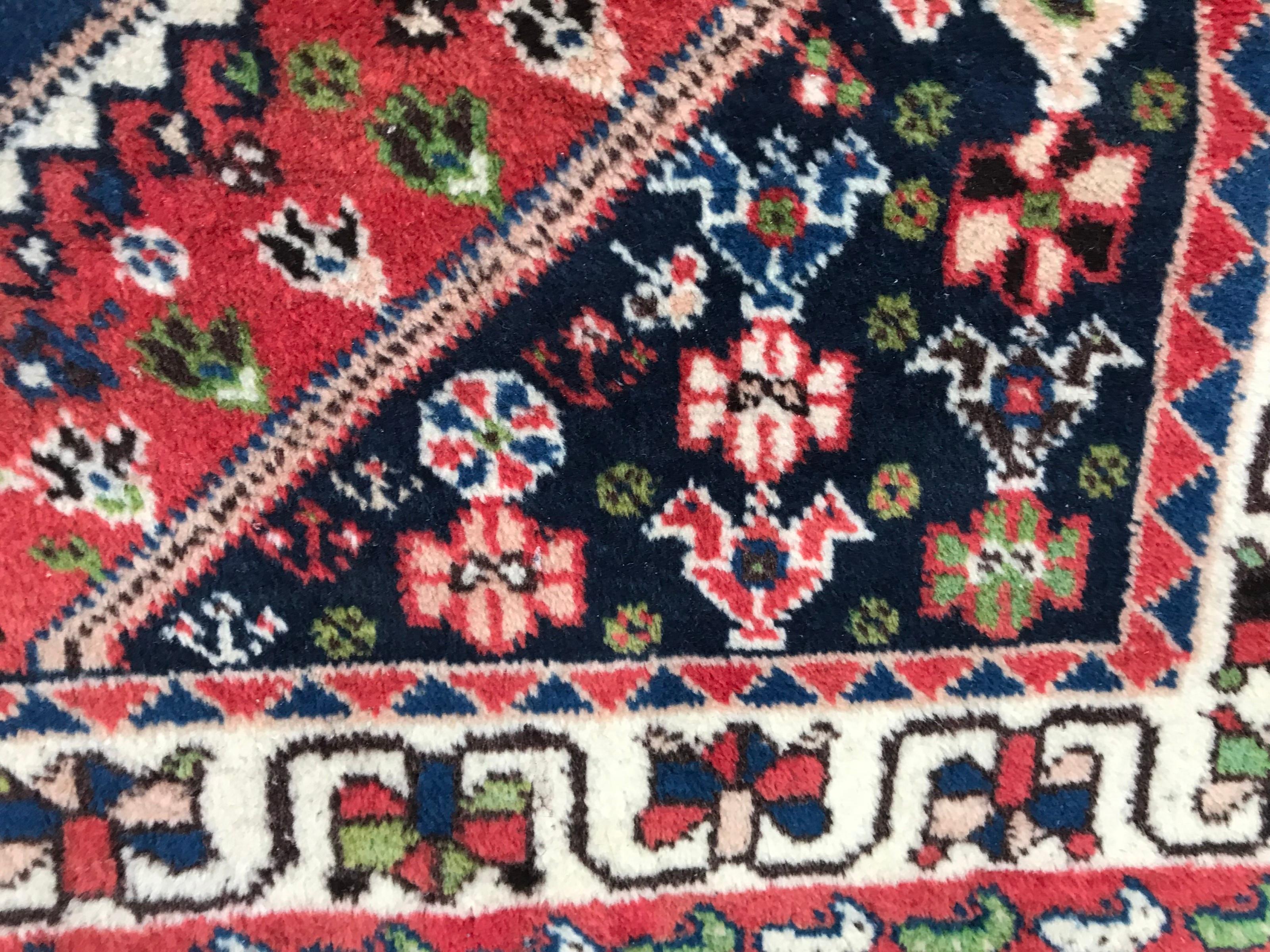 Hand-Knotted Nice Vintage Yalameh Rug For Sale