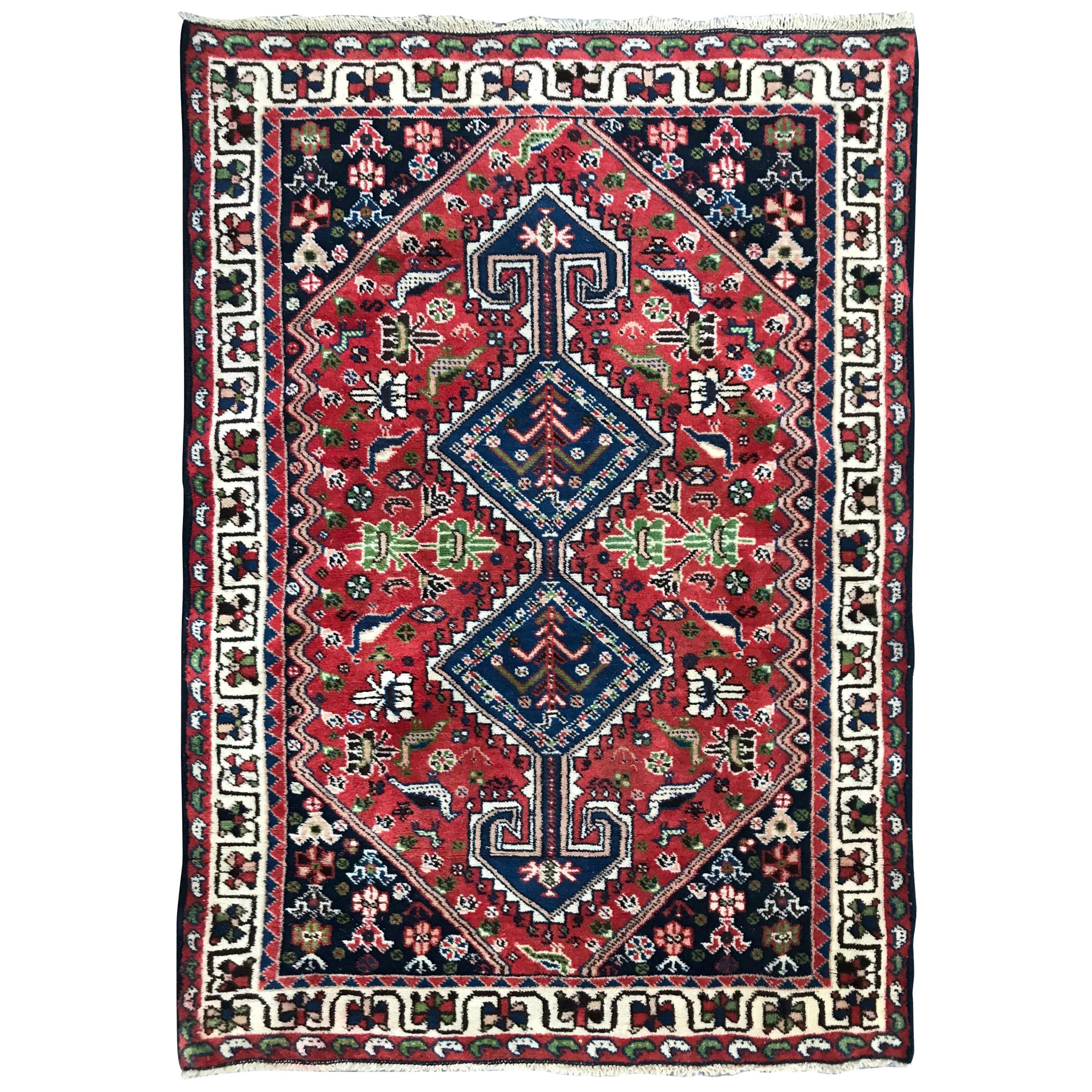 Nice Vintage Yalameh Rug For Sale