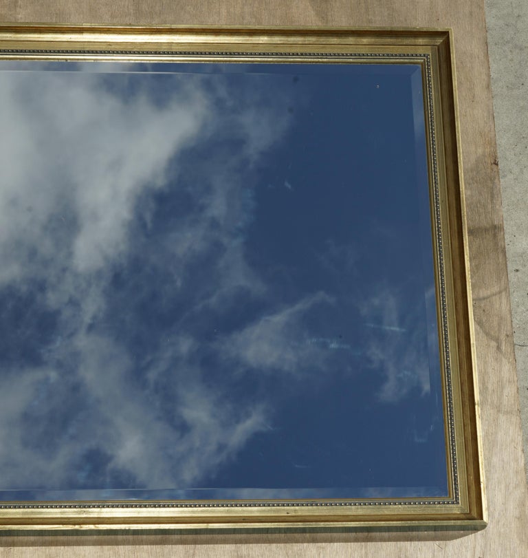 Nice Wall Mirror with Pine Giltwood Frame and Bevelled Edge Glass Plate ...